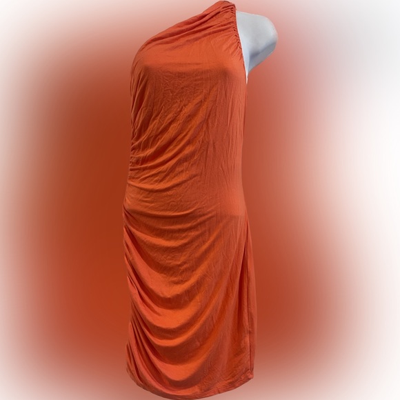 NWT A New Day Orange One Shoulder Dress - Picture 1 of 3